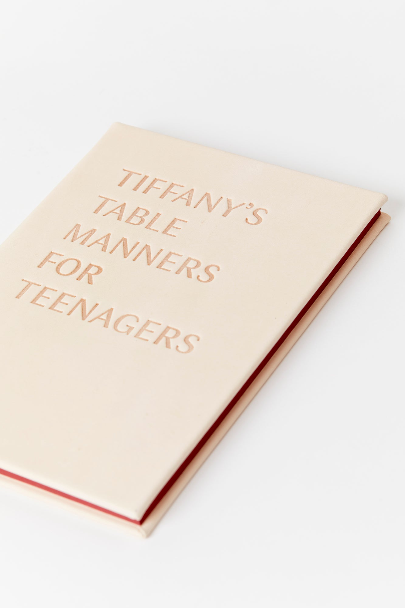 Natural leather Tiffany's Table manner for teenagers book in pink.