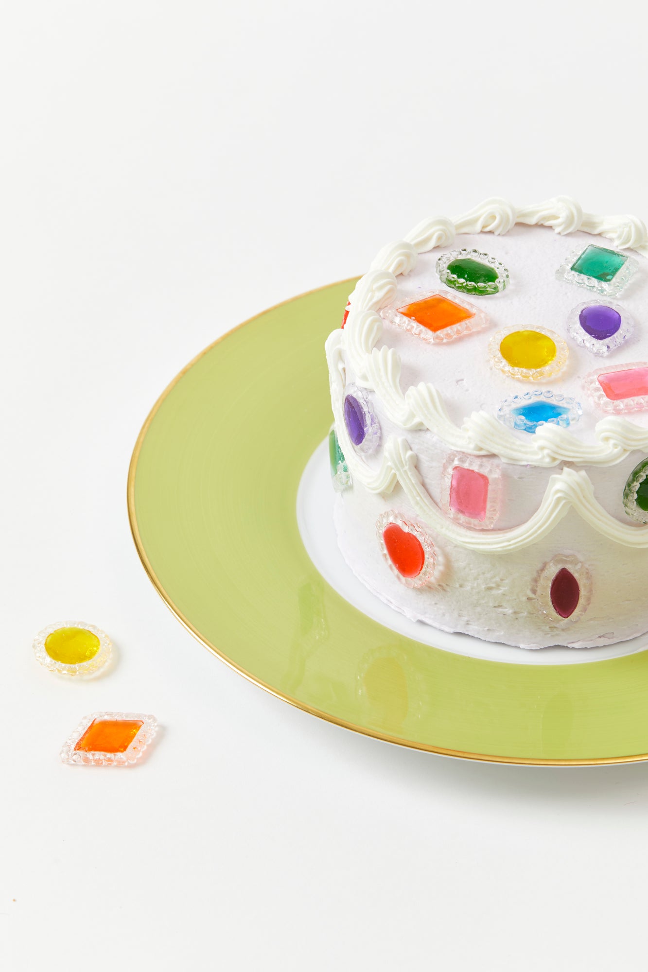 Edible sugar jewels elevate the grocery store or plainly-iced cake. 