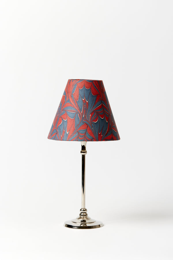 MARBLED PAPER TABLE LAMP SHADE CARMINE & AZURE