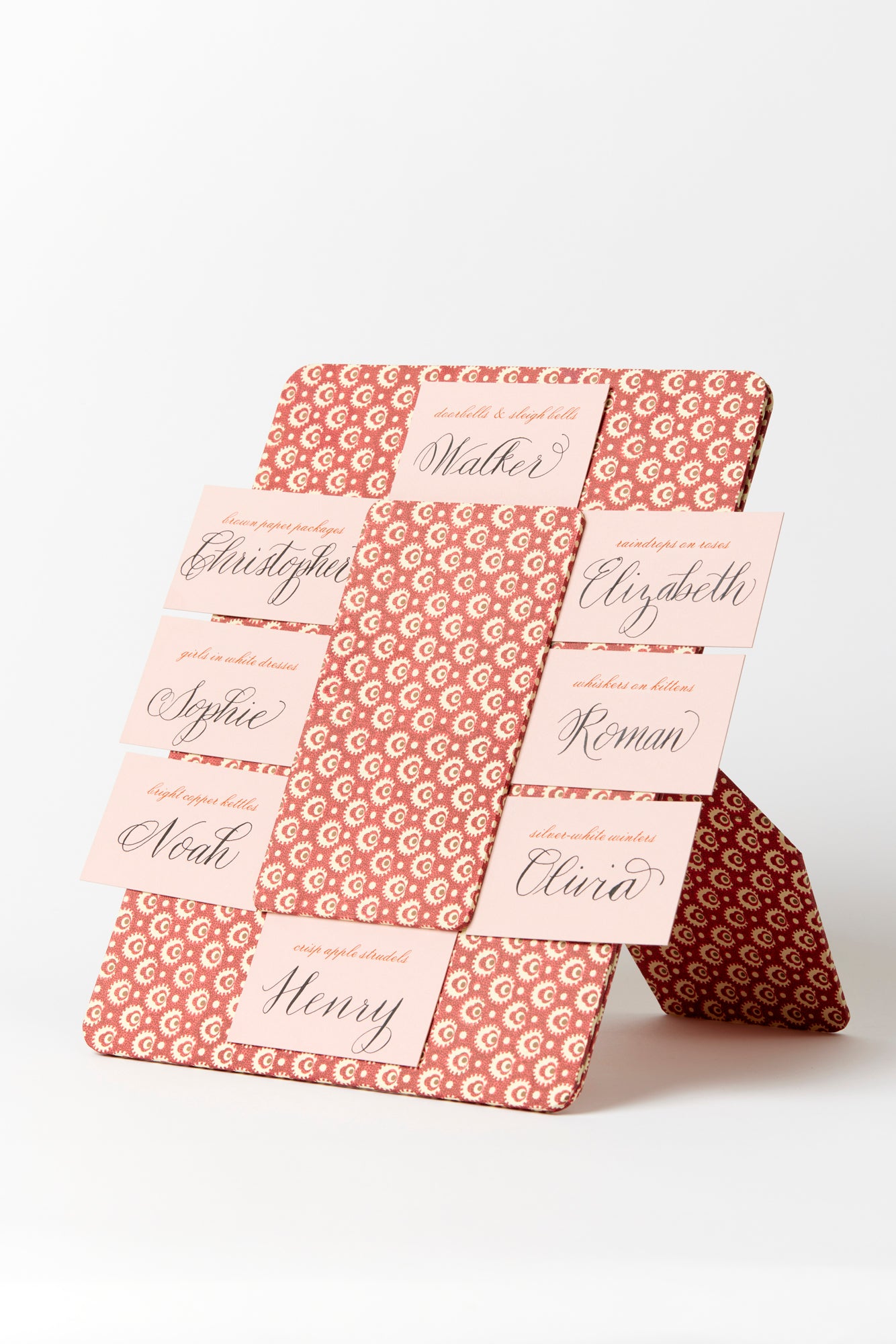 Handmade cartonnage table setting planner.