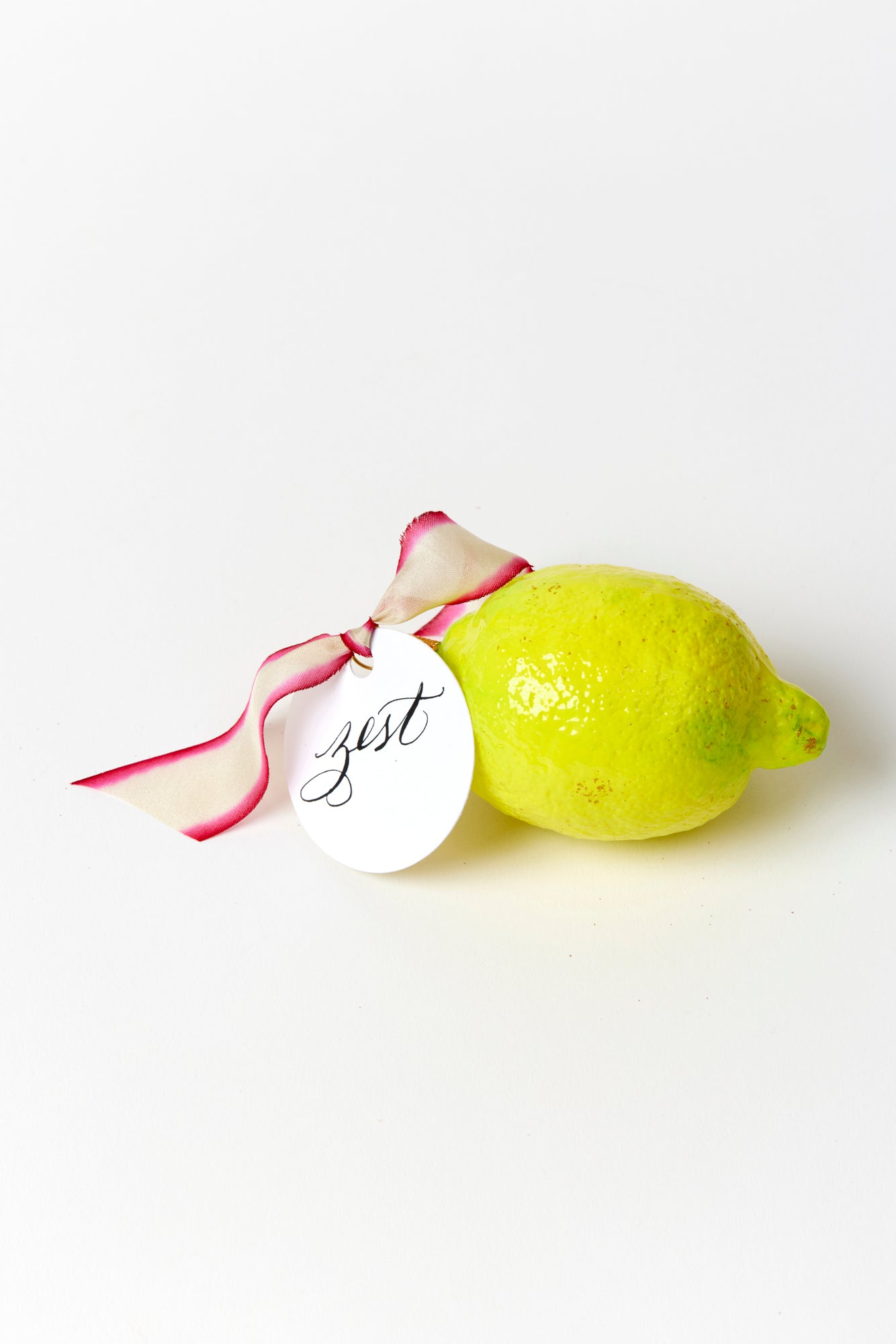 Lemon shaped ornament.
