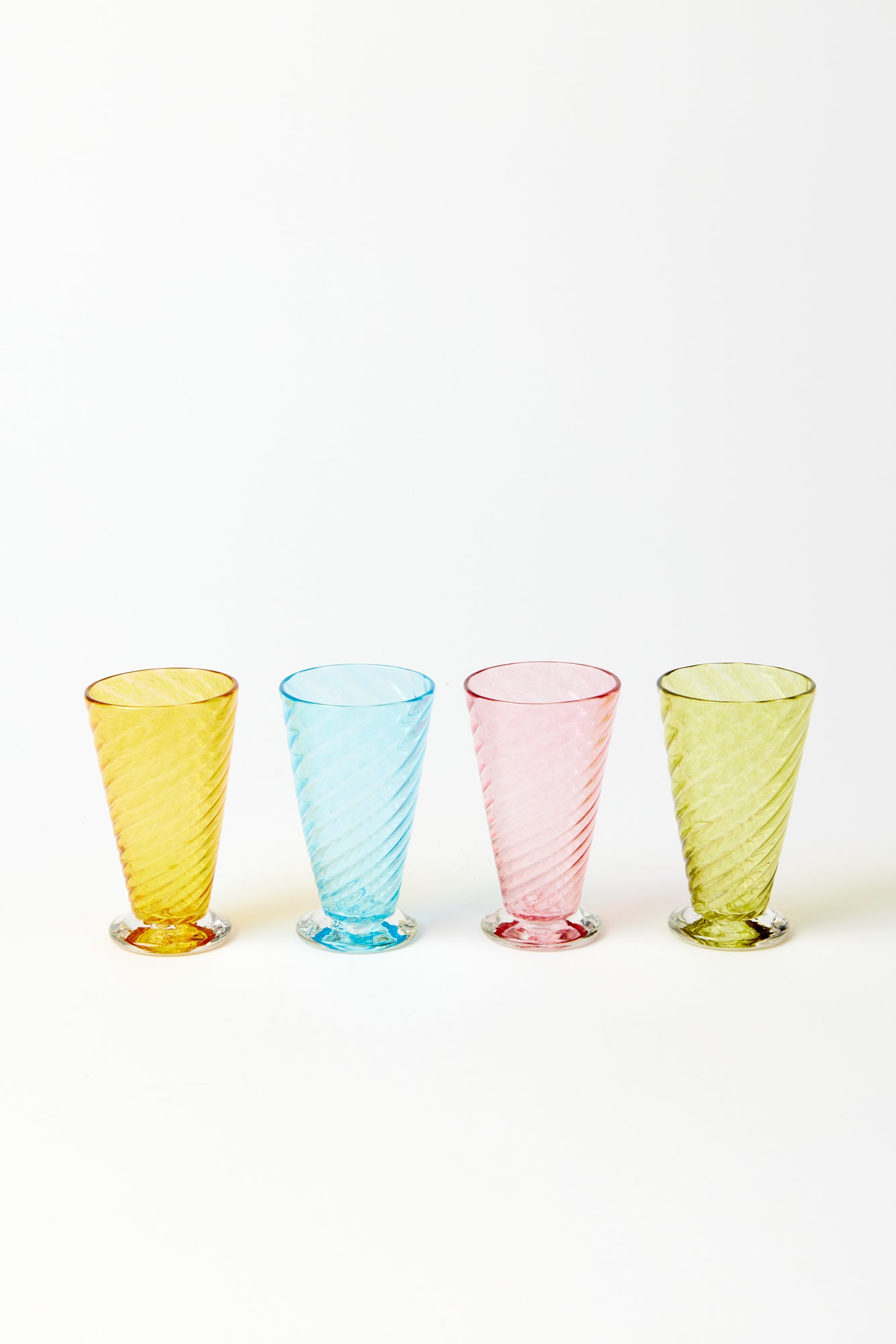 SET OF FOUR MINI TWIST GLASSES