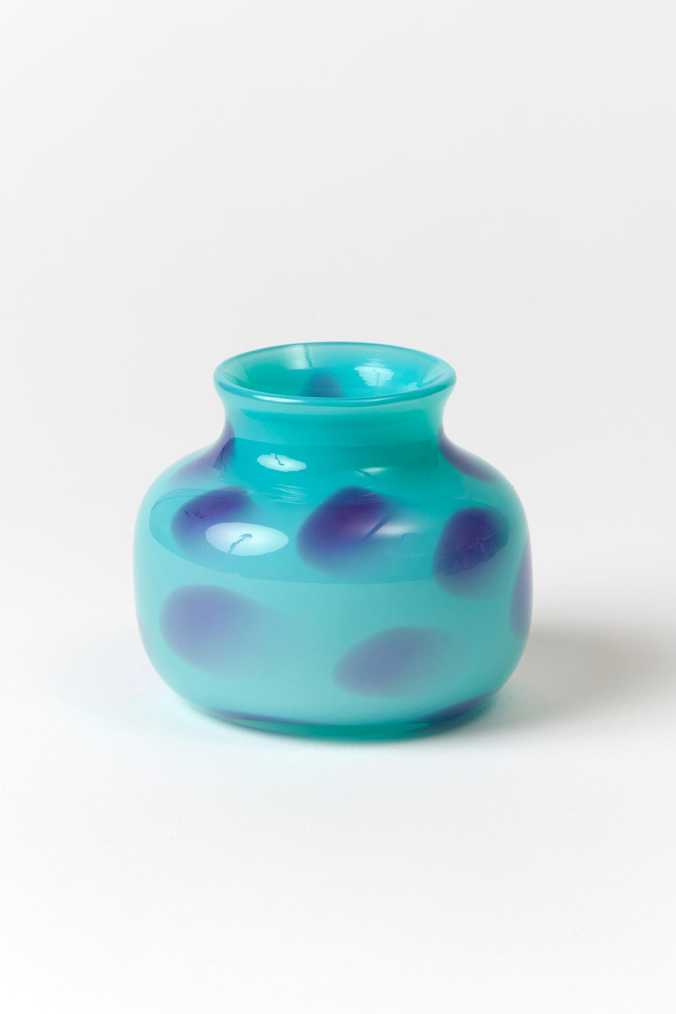 Handblown glass swirled bud vases. Made by Paul Arnhold.