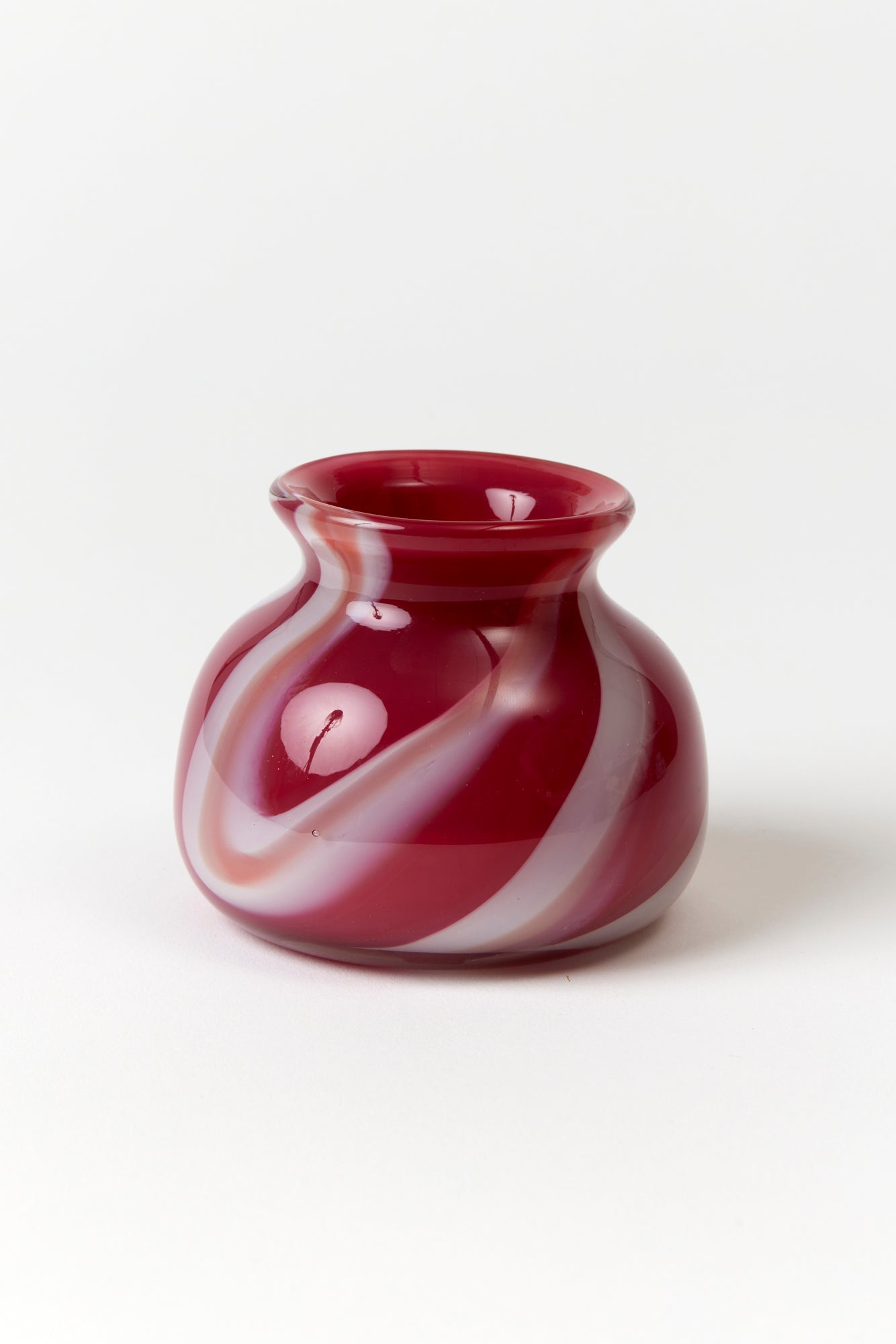 Handblown glass swirled bud vases. Made by Paul Arnhold.
