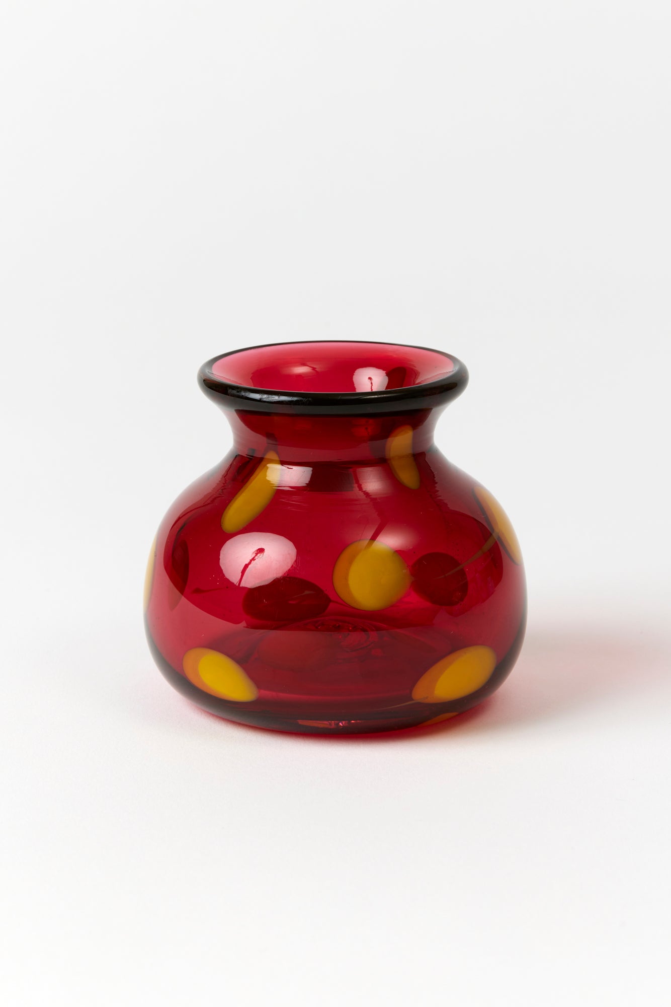 Handblown glass swirled bud vases. Made by Paul Arnhold.