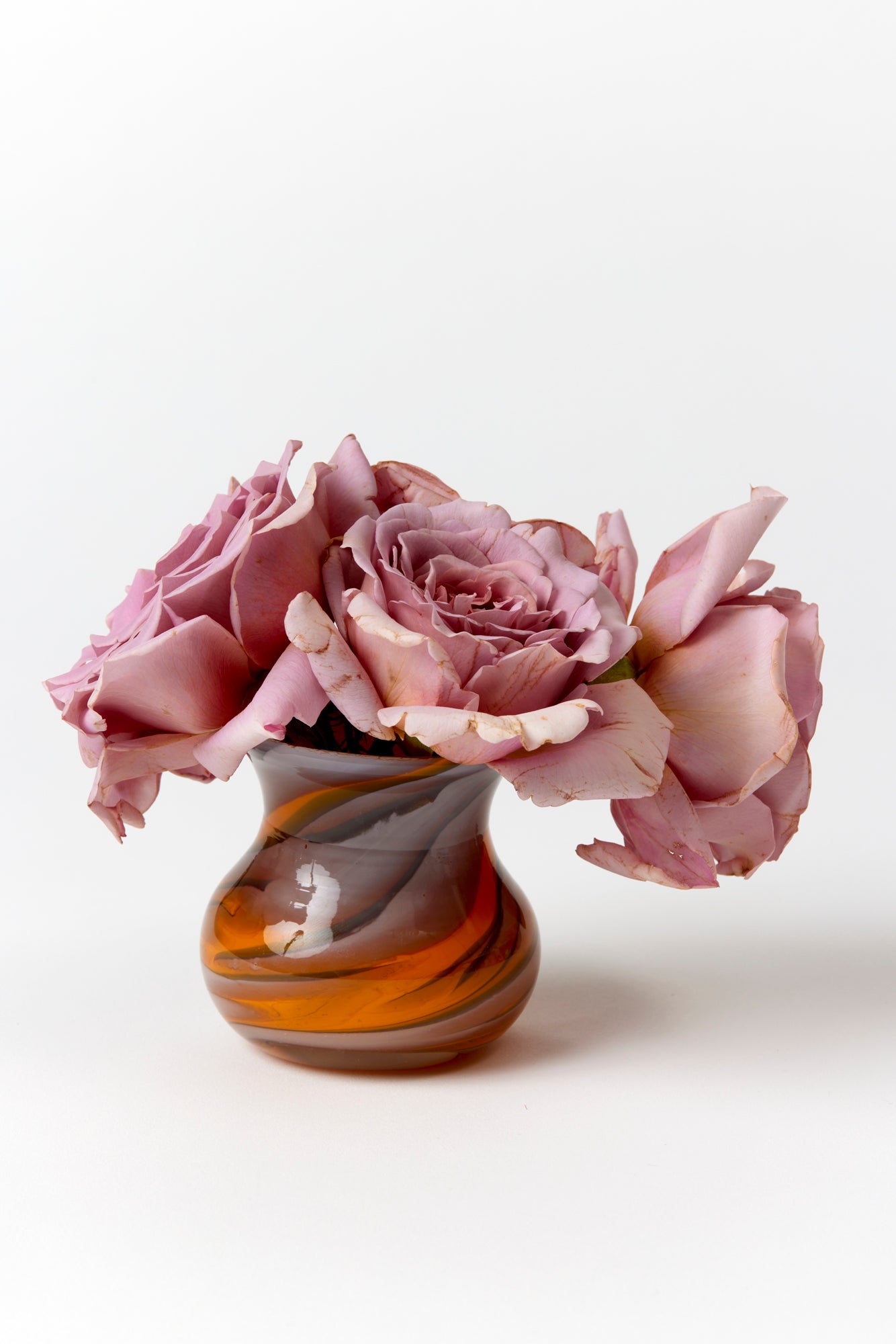 Handblown glass swirled bud vases. Made by Paul Arnhold.