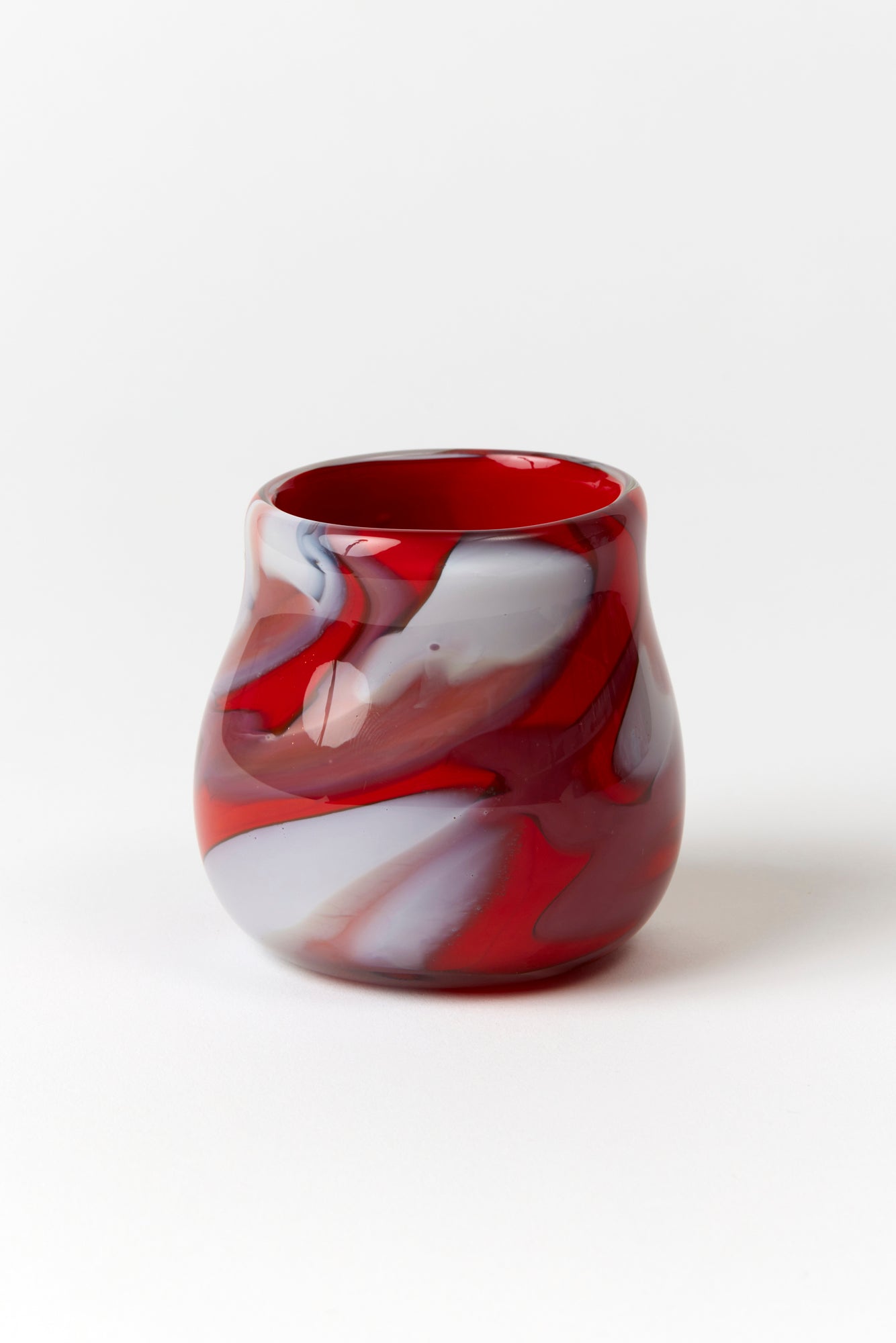 Handblown glass swirled bud vases. Made by Paul Arnhold.