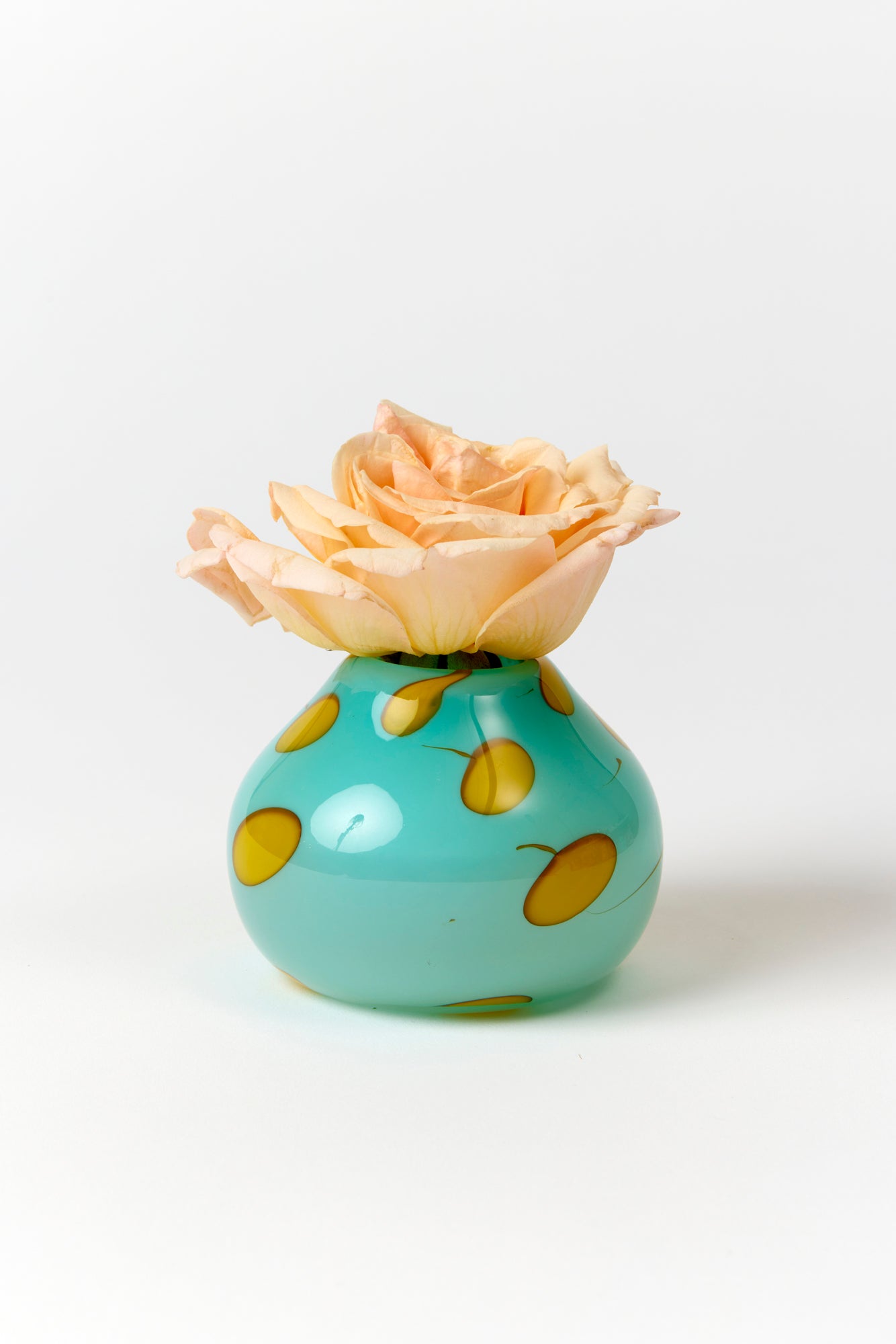 Handblown glass swirled bud vases. Made by Paul Arnhold.
