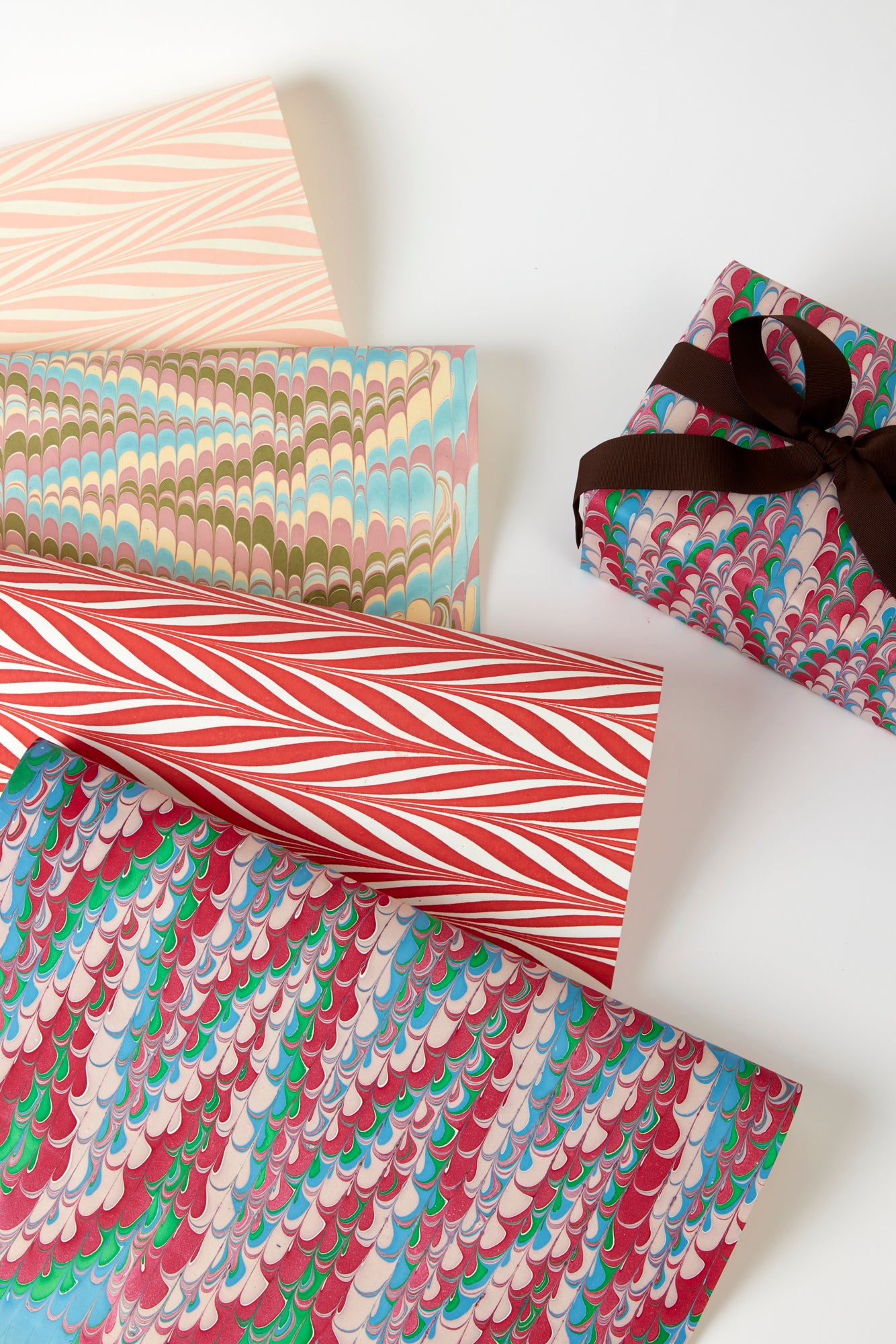 Marbled holiday gift wrapping paper. 