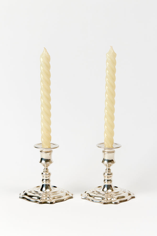 PAIR OF VINTAGE SILVER CANDLESTICKS