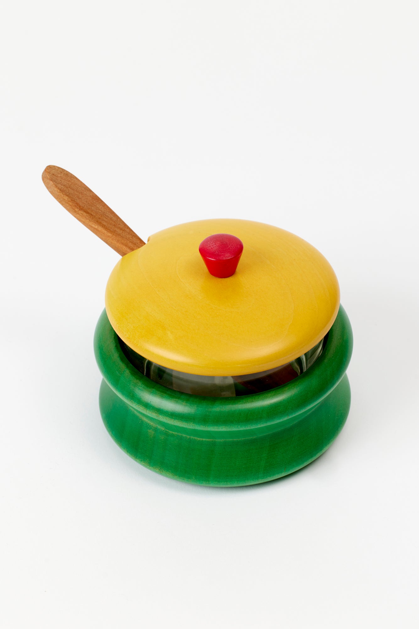 Wooden condiment service designed by Manzoni Pietro.