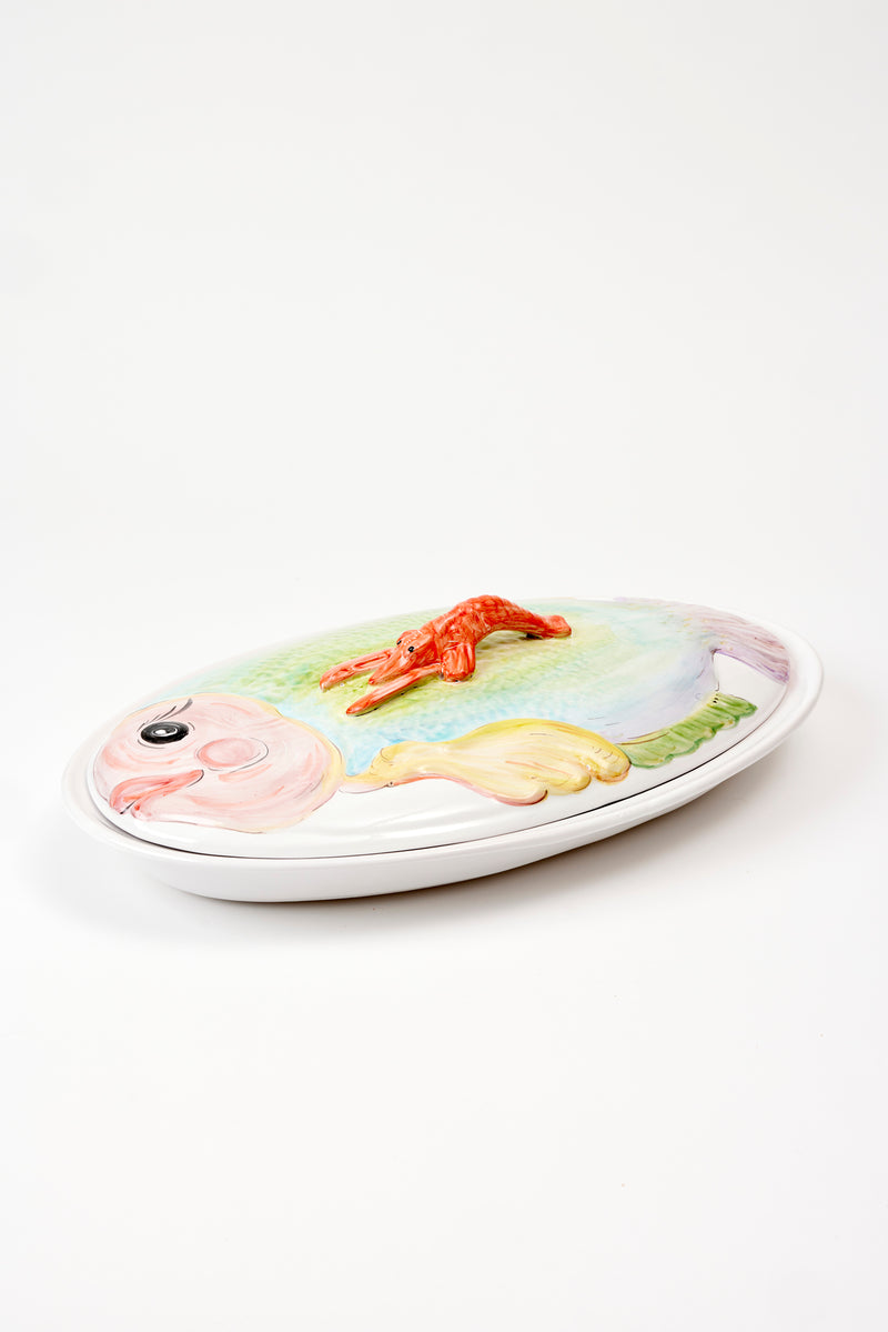 COVERED FISH SERVING DISH