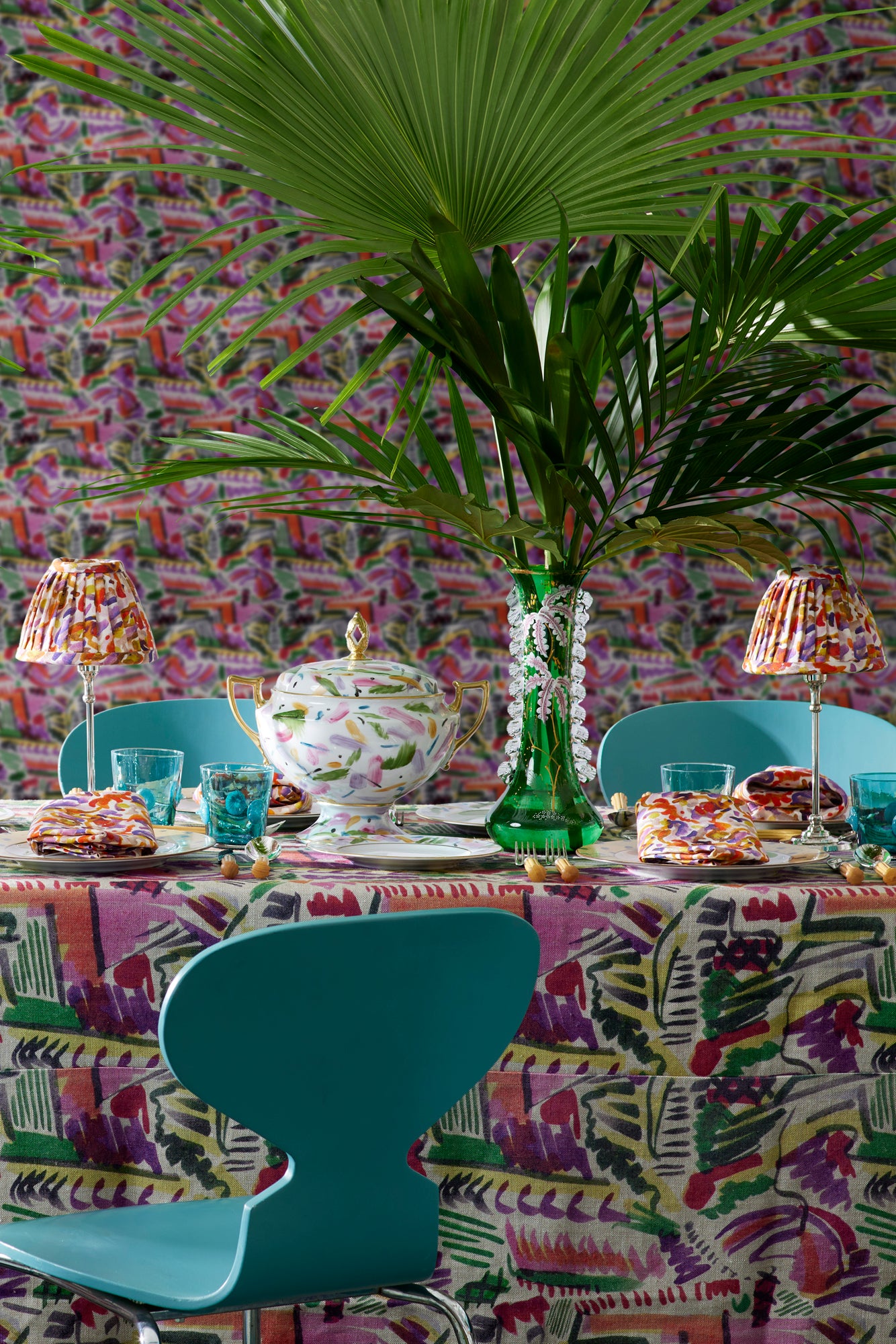 Tablecloth designed from William Eggleston drawings.
