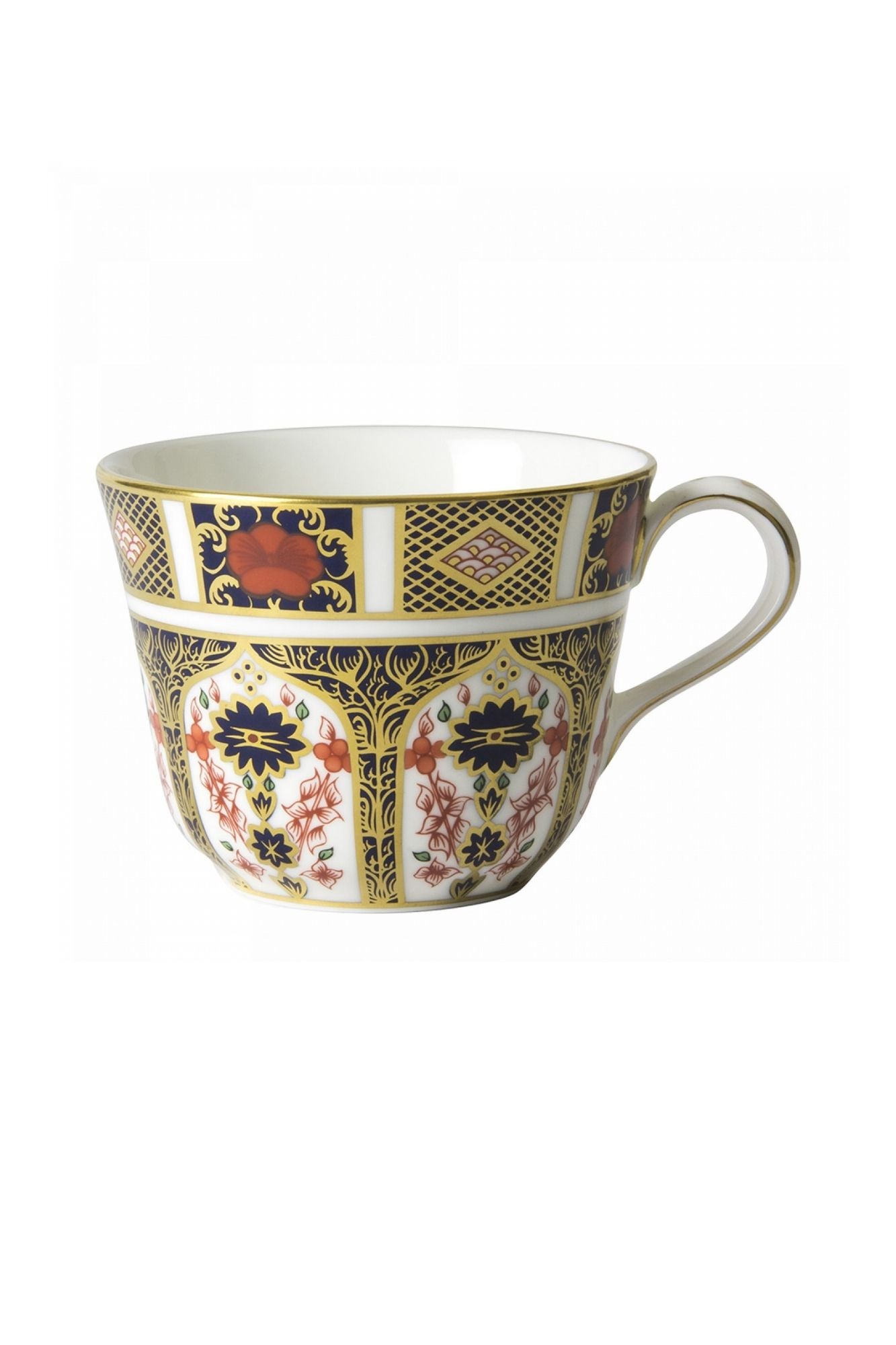 Handmade in England by Royal Crown Derby. The distinctive 1128 Old Imari pattern dates back to 1882. Iron red, cobalt blue and 22 karat gold.