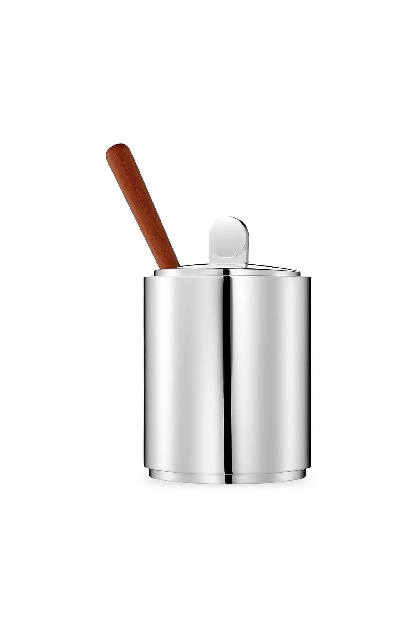 Silver-plated “Normandie” mustard pot by Puiforcat comes with a spoon made of beautiful Kotibé wood.