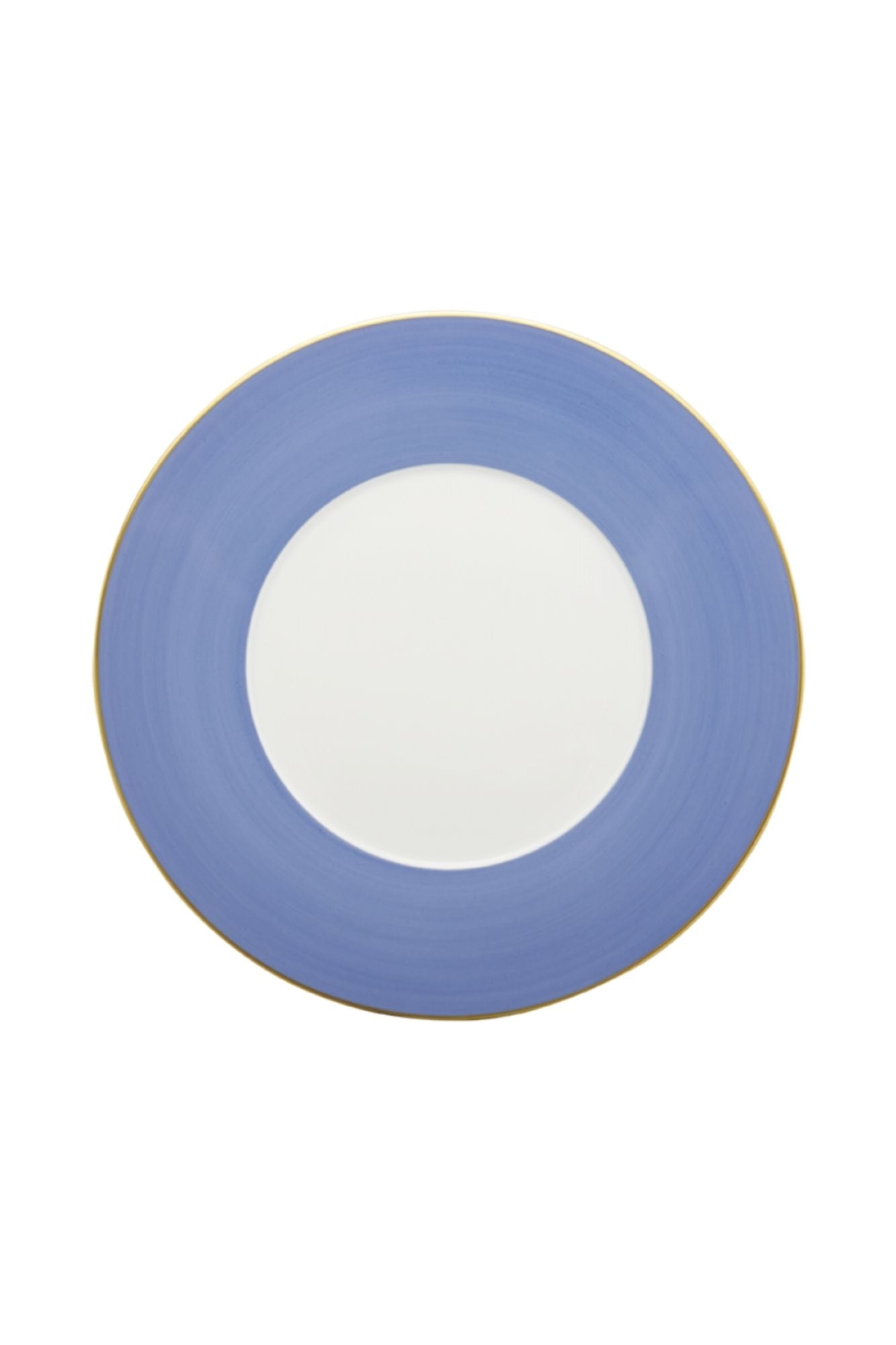 Hand-painted and blue banded plates.