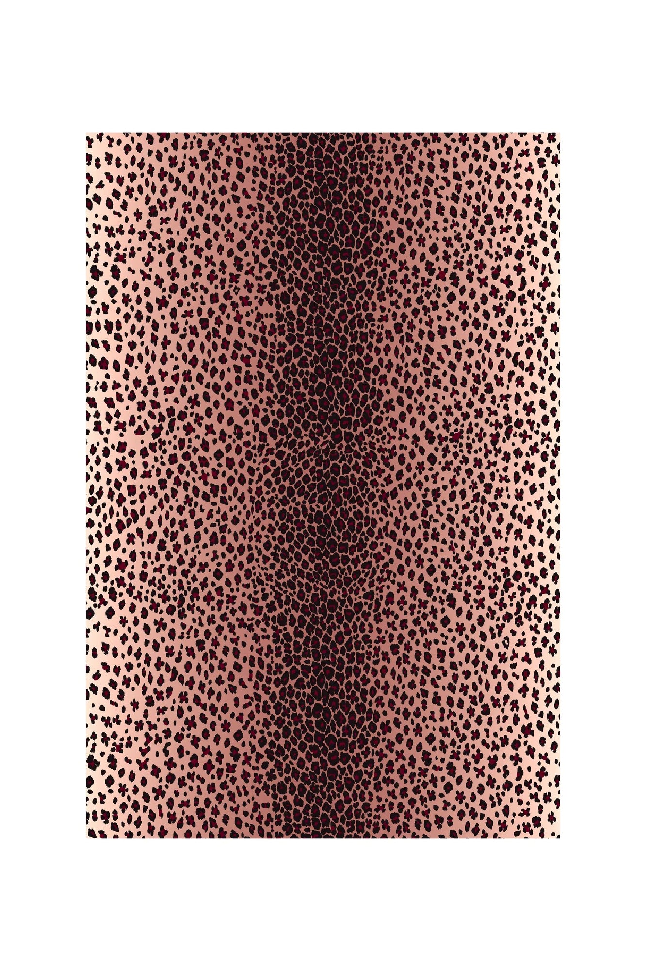 Rectangular leopard print tablecloth. 70” wide by 90” long. 