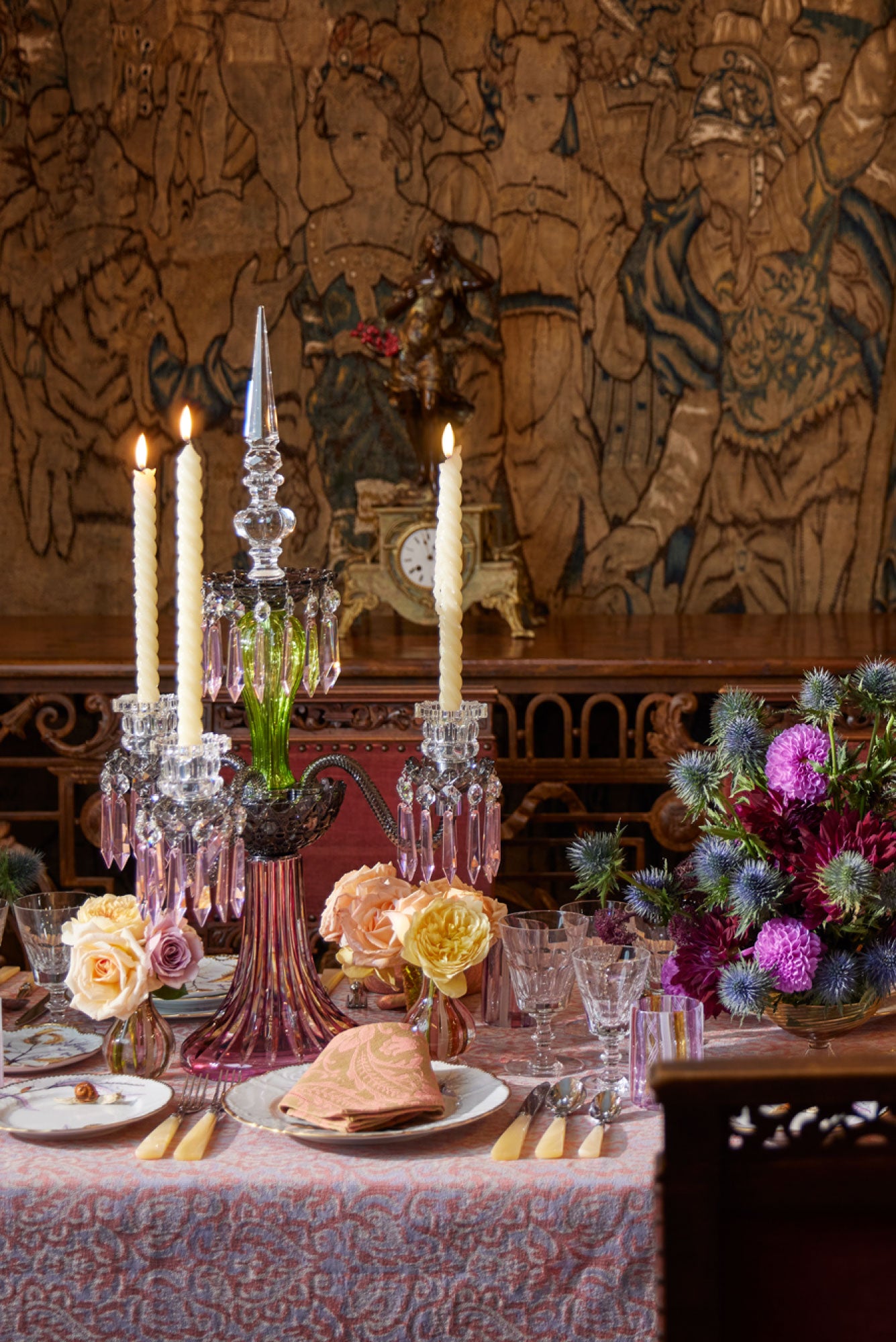 ARLEQUIN AMETHYST CRYSTAL CANDELABRA