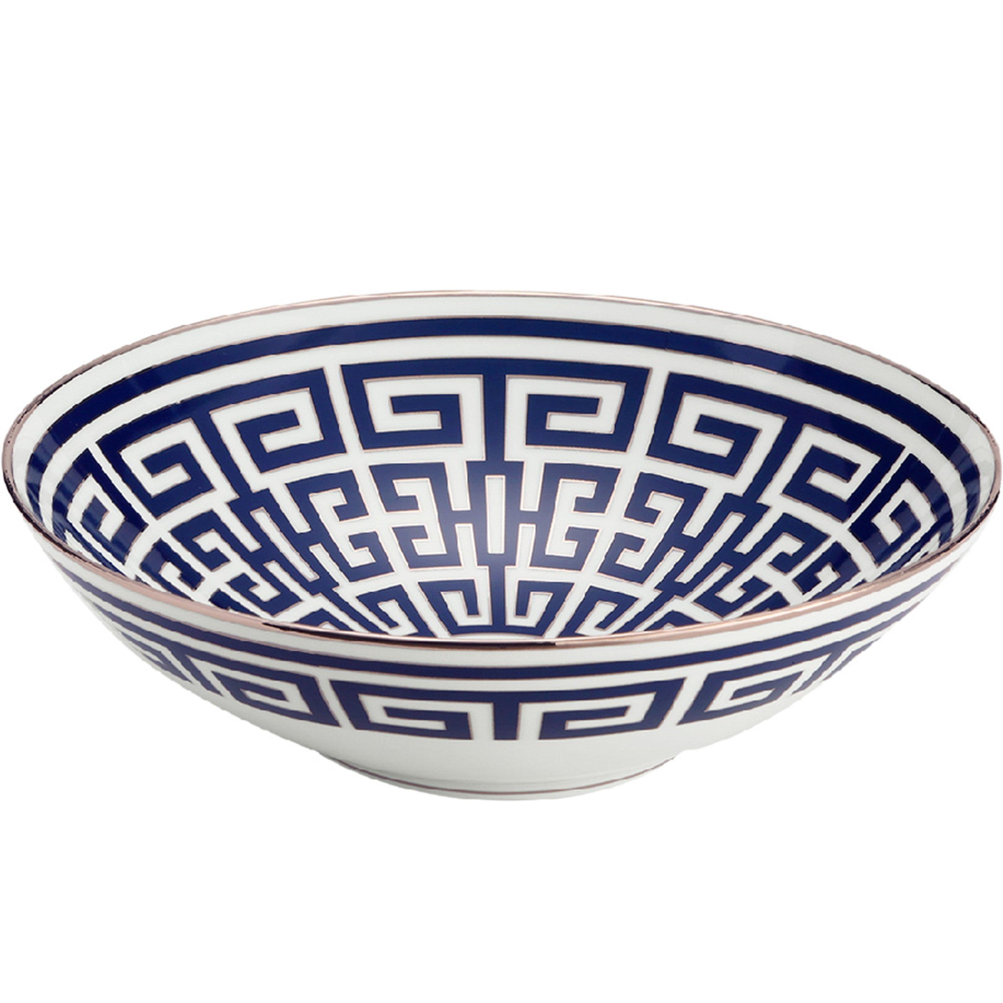 Blue maze design serving dishes.