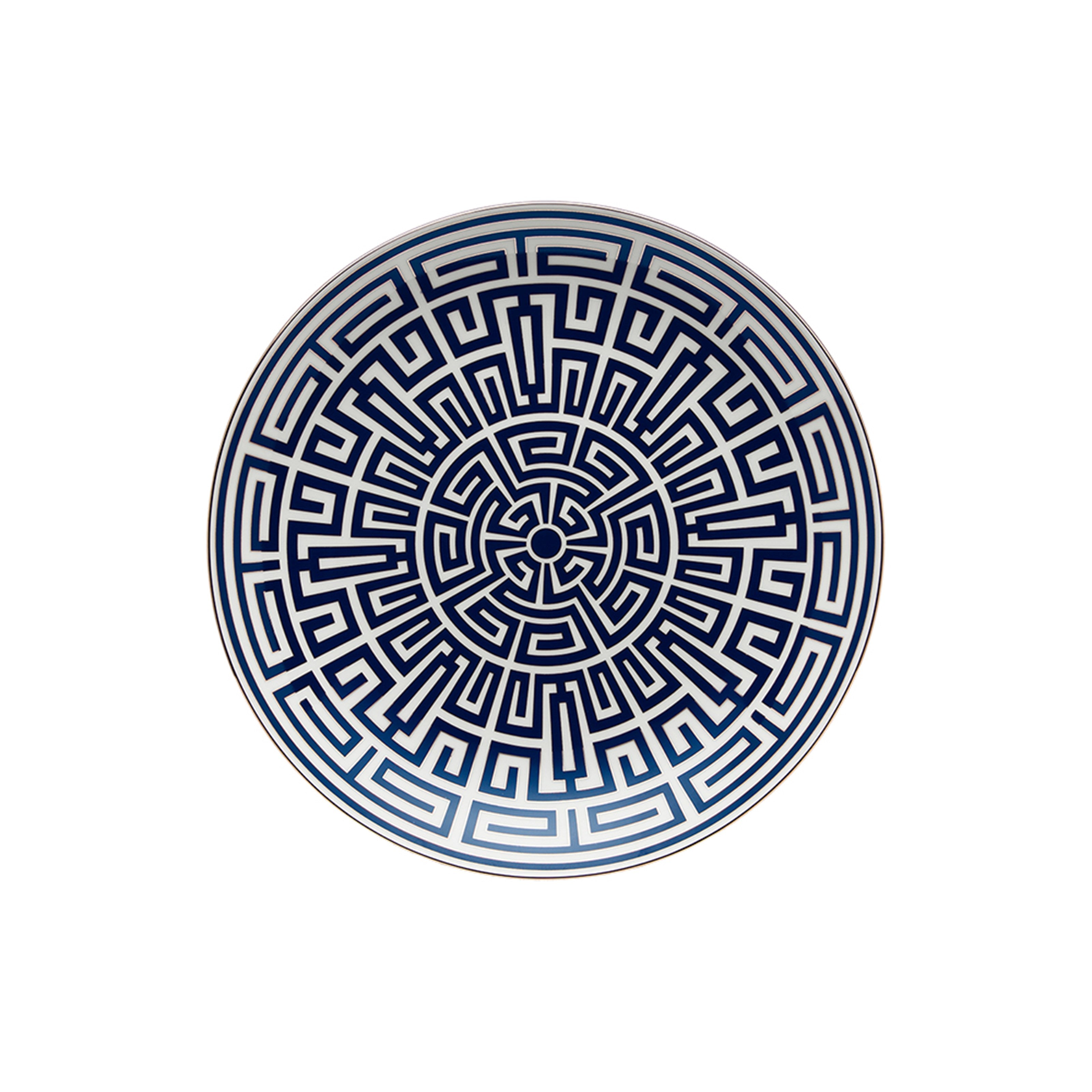 Blue maze design serving dishes.